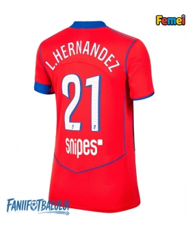Paris Saint-Germain Lucas Hernandez #21 Tricou Fotbal Replică 2025-26 Femei Treilea